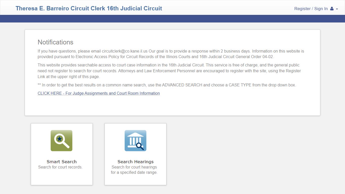 Theresa E. Barreiro Circuit Clerk 16th Judicial Circuit